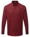PR252 Mens Maxton Check Long Sleeve Shirt Black / Red colour image