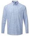 PR252 Mens Maxton Check Long Sleeve Shirt Light Blue / White colour image
