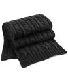B499 Cable Knit Melange Scarf Black colour image
