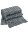 B499 Cable Knit Melange Scarf Light Grey colour image