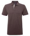 AQ012 Mens Classic Fit Contrast Polo Charcoal / Heather colour image