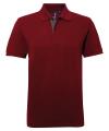 AQ012 Mens Classic Fit Contrast Polo Burgundy / Charcoal colour image