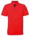 AQ012 Mens Classic Fit Contrast Polo Red / Navy colour image