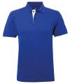 AQ012 Mens Classic Fit Contrast Polo Royal / White colour image