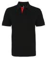 AQ012 Mens Classic Fit Contrast Polo Black / Red colour image