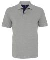AQ012 Mens Classic Fit Contrast Polo Heather / Navy colour image