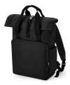BG118L Recycled Twin Handle Roll-Top Laptop Backpack Black colour image