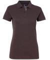 AQ022 FOX Ladies Contrast Polo Charcoal / Heather colour image