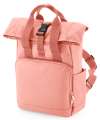 BG118S SMALL - Recycled Mini Twin Handle Roll-Top Backpack Blush Pink colour image