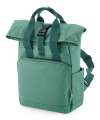 BG118S SMALL - Recycled Mini Twin Handle Roll-Top Backpack Sage Green colour image