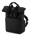 BG118S SMALL - Recycled Mini Twin Handle Roll-Top Backpack Black colour image