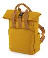 BG118S SMALL - Recycled Mini Twin Handle Roll-Top Backpack Mustard colour image