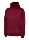 UX8 Children’s Hooded Sweatshirt Maroon colour image