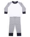 LW072 Striped Pyjamas Navy / White colour image