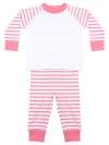 LW072 Striped Pyjamas Pink / White colour image