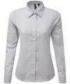 PR352 Women's Maxton Check Long Sleeve Shirt Silver / White colour image