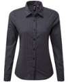 PR352 Women's Maxton Check Long Sleeve Shirt Steel / Black colour image