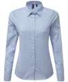 PR352 Women's Maxton Check Long Sleeve Shirt Light Blue / White colour image