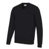 AC003 Awdis Academy Senior V Neck Sweatshirt Black colour image