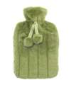 RI011 Luxury Classic Faux Fur Hot Water Bottle And Cover Sage colour image