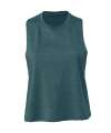 BL6682 Bella Ladies Racer Back Cropped Tank Top Heather Deep Teal colour image