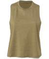 BL6682 Bella Ladies Racer Back Cropped Tank Top Heather Olive colour image