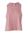 BL6682 Bella Ladies Racer Back Cropped Tank Top Heather Orchid colour image