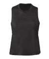 BL6682 Bella Ladies Racer Back Cropped Tank Top Dark Heather Grey colour image