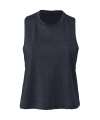 BL6682 Bella Ladies Racer Back Cropped Tank Top Heather Navy colour image