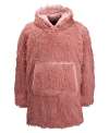 RI001 Oversize Reversible Shaggy Sherpa Hoodie Pink colour image