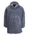 RI001 Oversize Reversible Shaggy Sherpa Hoodie Grey colour image