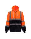 YK031 (HVK05) Yoko Hi Vis Pull Over Hoodie Hi Vis Orange / Navy colour image
