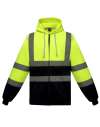 YK031 (HVK05) Yoko Hi Vis Pull Over Hoodie Hi-Vis Yellow / Navy colour image