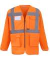 YK108 HVJ800 Hi-Vis Executive Long Sleeve Waistcoat Orange colour image