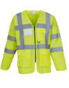 YK108 HVJ800 Hi-Vis Executive Long Sleeve Waistcoat Yellow colour image