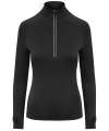 JC035 Women's Cool Flex long half zip top Jet Black colour image