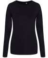 JT002F Women's triblend T long sleeve solid black colour image