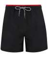 AQ053 Swim shorts Black / Red colour image