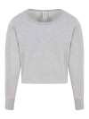 JH035 Womens Cropped Sweat Heather Grey colour image