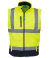 YK207 Yoko Hi Vis Soft Shell Gilet Yellow / Navy colour image