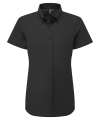 PR386 Ladies Supreme Short Sleeve Oxford Shirt Black colour image