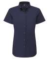 PR386 Ladies Supreme Short Sleeve Oxford Shirt Navy colour image