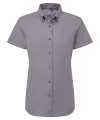 PR386 Ladies Supreme Short Sleeve Oxford Shirt Steel Grey colour image