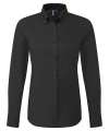 PR384 Ladies Supreme Long Sleeve Oxford Shirt Black colour image