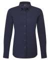 PR384 Ladies Supreme Long Sleeve Oxford Shirt Navy colour image