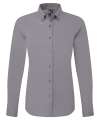 PR384 Ladies Supreme Long Sleeve Oxford Shirt Steel Grey colour image
