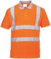 PW024 S477 Hi vis short sleeved polo Orange colour image