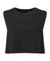 TR119 Organic crop tank Black colour image
