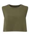 TR119 Organic crop tank Olive colour image