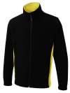 UC617 Two Tone Full Zip Fleece Black / Yellow colour image